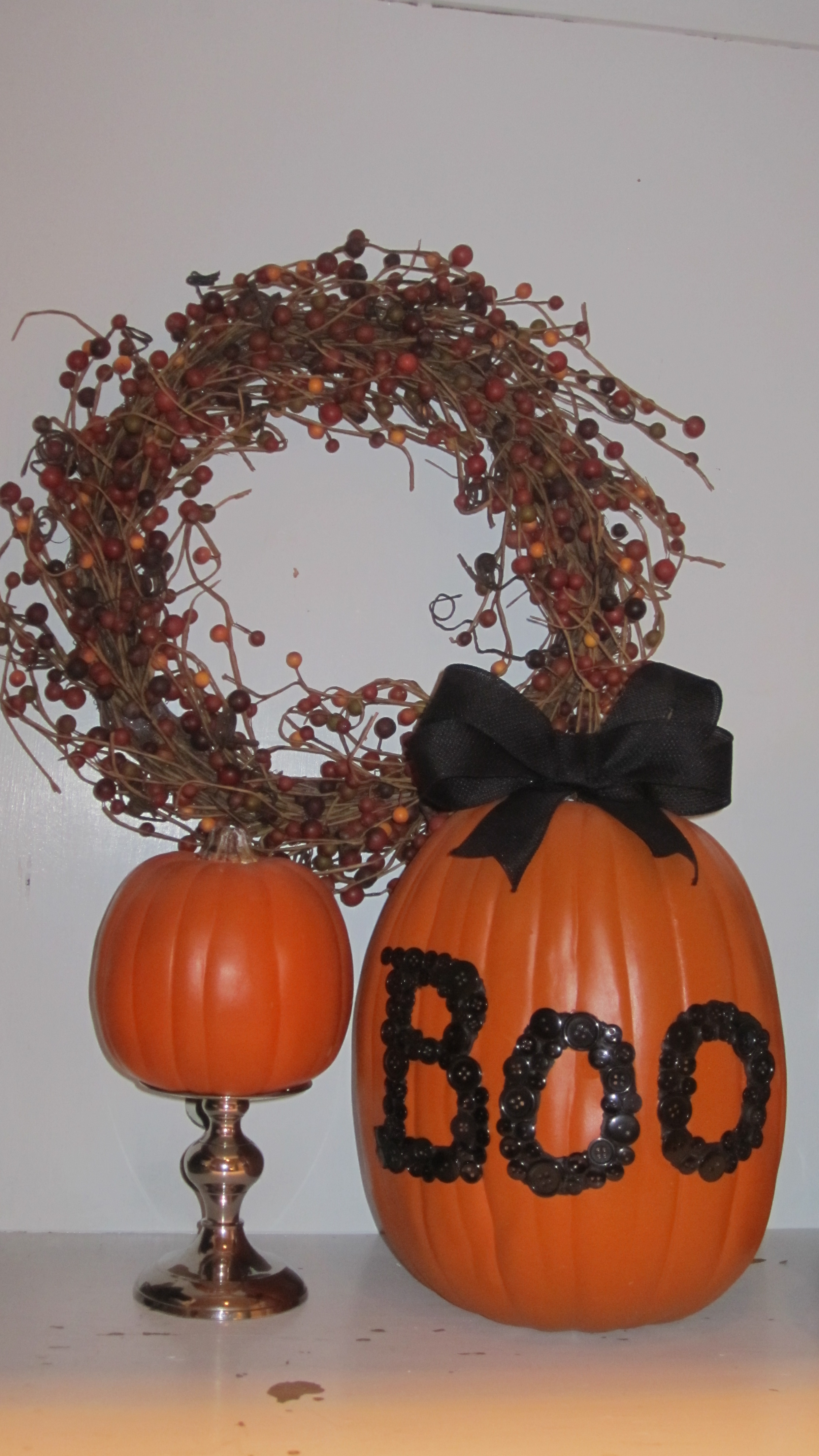 “Boo” Button Pumpkin